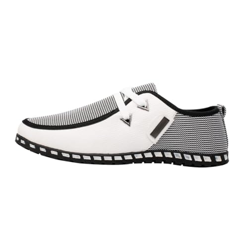 Healvian Lässige Herren Slip Schuhe Leicht Atmungsaktiv Fahrkomfort Freizeit Sneaker Weiß von Healvian