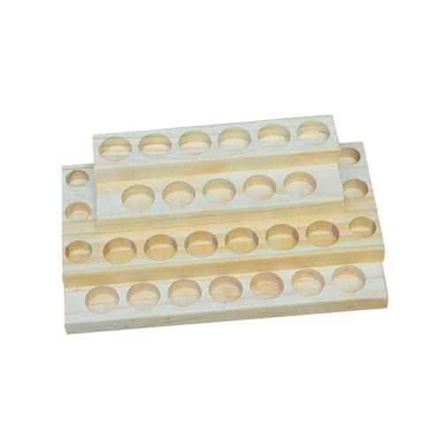Healvian Lagiger Ätherische Öle Organizer aus Massivem Holz mit Steckplätzen Drehbarer Aromatherapie Flaschenhalter Dekoratives Desktop Regal für Kosmetik Parfüm und Duftöle Platzsparend von Healvian