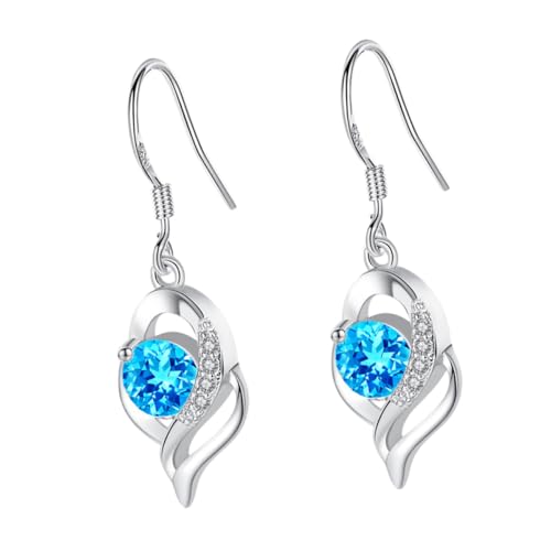 Healvian Lange Ohrhänger für Damen Silberfarben Blaue Ohrringe Langlebig und Stilvoll Geeignet für Alltag Büro und Besondere Anlässe von Healvian