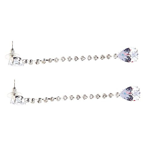 Healvian Lange Ohrhänger mit Tropfenform und Zirkonia Silberfarbene Ohrkette für Damen Modische Hängende Ohrringe Leichte Ohrschmuck für Besondere Anlässe und Alltag von Healvian