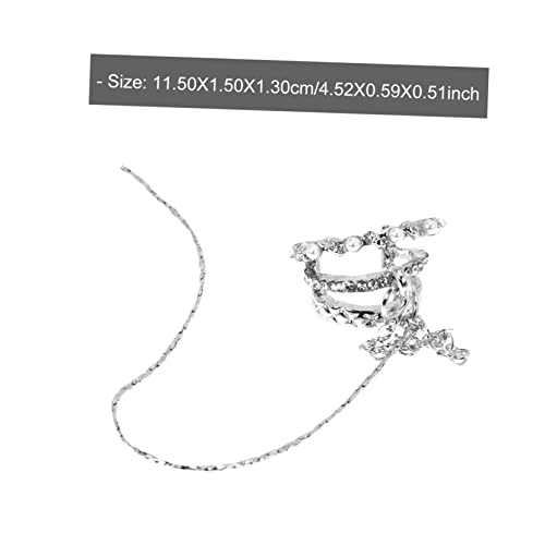Healvian Lange Ohrklemme Ohrschmuck für Damen nicht Durchbohrt mit Funkelnden Strasssteinen Silberfarbene Ohrmanschette mit Kettenanhänger Modisch und Einfach Anzulegen von Healvian