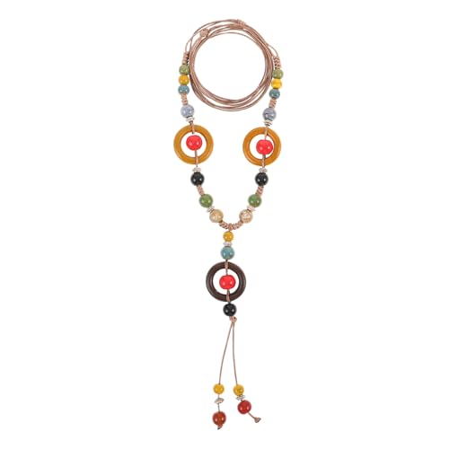Healvian Lange Quasten Perlenkette für Damen Handgefertigte Farbenfrohe Anhängerkette für Sommeroutfits und Strandmode von Healvian