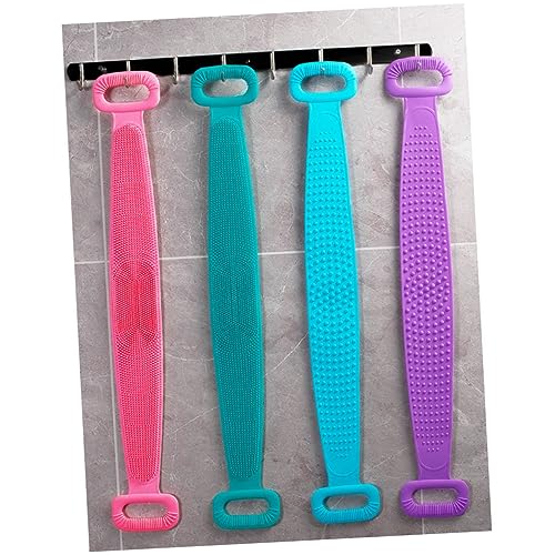 Healvian Langes Silikon Badetuch Rückenschrubber Duschhandtuch mit Peeling Funktion Blau Effektive für Hals und Schultern im Badezimmer Einfach zu Handhaben von Healvian