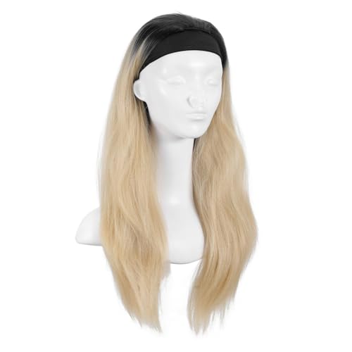 Healvian Langhaar-perücke mit Schwarzem Stirnband Hitzebeständige Synthetische Fasern Langes Glattes Haar Einfach zu Tragen Verhedderungsfrei Natürlich Wirkender Haaransatz Damen-perücke von Healvian