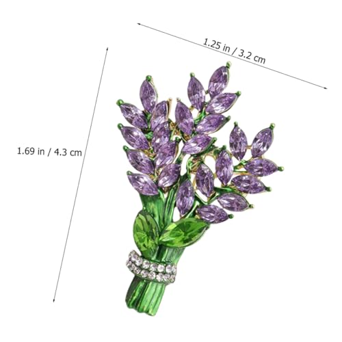 Healvian Lavendel Brosche Anstecknadel Damen Blumen mit Strass Schmuck für Kleidung Hut Schal Tasche Vintage Blütenbrosche aus Hochwertiger Legierung Vielseitig Tragbar und Langlebig von Healvian