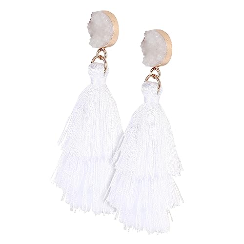 Healvian Layered Tassel Ohrringe Damen Boho Ohrhänger mit Schichten Quasten Langlebig Hautfreundlich Modisch für Braut Geburtstag Festival von Healvian