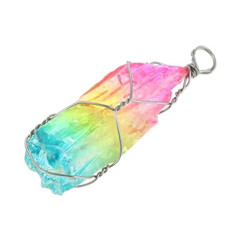 Healvian Lebensbaum Halskette mit Weißem Quarz Anhänger Handgefertigter Bunter Naturstein Einzigartiger Drahtwickel Schmuck Symbol für Wachstum und Positive Damen Geschenk von Healvian