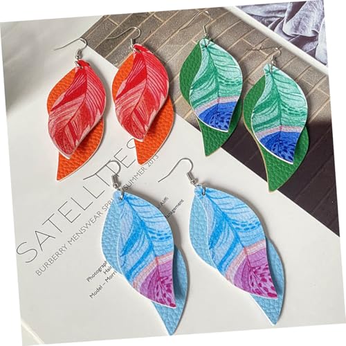Healvian Lederohrringe Set Ohr Zubehör Ohrring Anzug Ohrring Dekoration Anzug Aus Lederohrringen Ohrringe Aus Pu-leder Kunstleder von Healvian