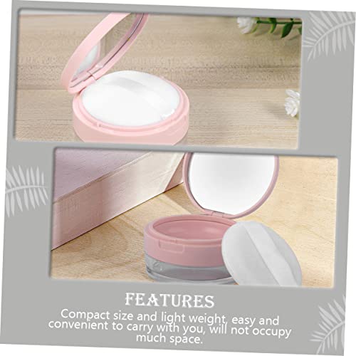 Healvian Leere Make up Dose mit Spiegel und Elastischem Netz Kompakter Kosmetikbehälter für Frauen Tragbare Aufbewahrung für Puder für Reisen und Tägliche Anwendung von Healvian