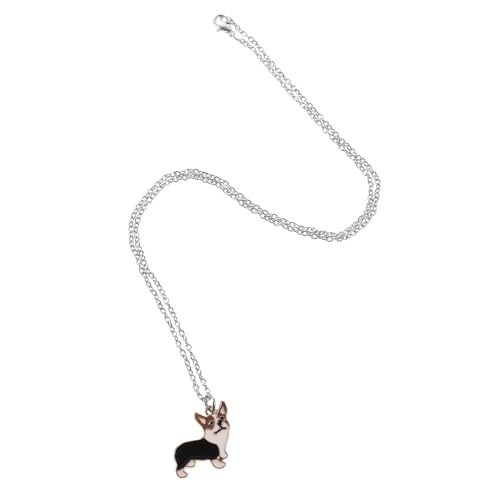 Healvian Legierte Corgi Hund Anhänger Halskette Modischer Langlebiger Schmuck für Herren und Damen Leichter Einzigartiger Tier Schmuck für Alltag Party und Healvian Legierte Corgi Hund Anhänger Halskette Modischer Langlebiger Schmuck für Herren und Damen Leichter Einzigartiger Tier Schmuck für Alltag Party und von Healvian