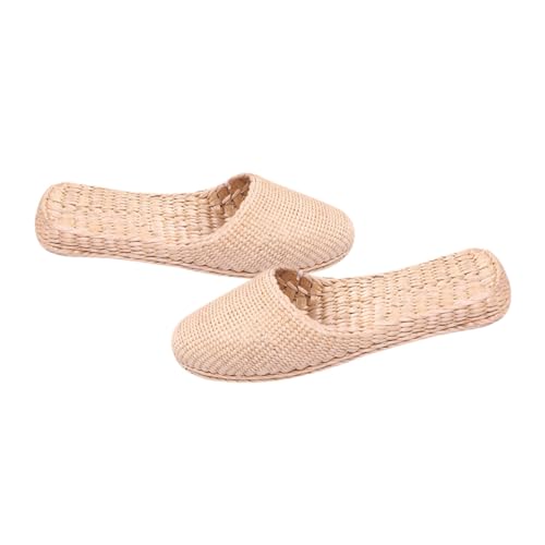 Healvian Leichte Atmungsaktive Haushalts Sandalen aus Strohwaren Sommerliche Gestrickte Hausschuhe in Komfortabel für Damen und Herren Langlebig und Modisch von Healvian