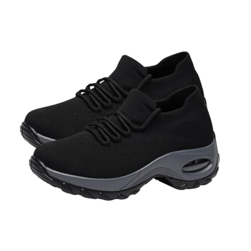 Healvian Leichte Atmungsaktive Mesh Sneaker Damen mit Luftgepolsterter Sohle Strapazierfähige Sportschuhe Flexible Freizeitschuhe für Langes Gehen und Reisen Bequeme Elastische Turnschuhe von Healvian