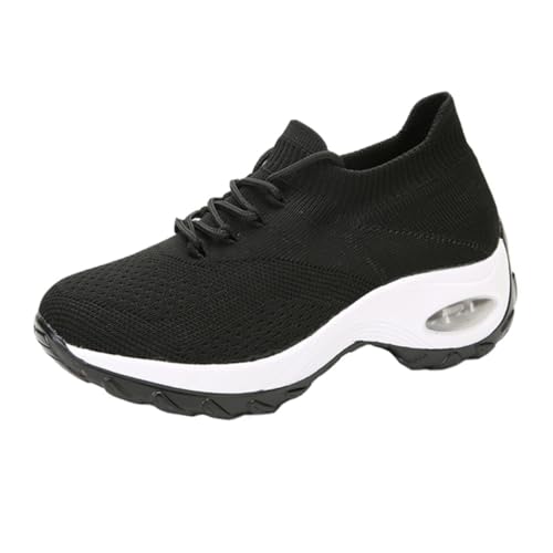 Healvian Leichte Atmungsaktive Sportschuhe Damen Schnürer mit Rutschfester Sohle Stoßdämpfend Modisch für Alltag und Fitness von Healvian