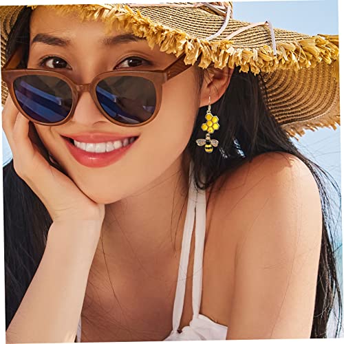 Healvian Leichte Bienen Ohrhänger mit Wabendesign Hypoallergen Dangle Ohrringe für Damen Stilvoller Schmuck als für Alltag Geeignet von Healvian