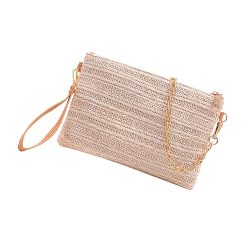 Healvian Leichte Damen Schultertasche mit Kette Modische Umhängetasche für Sommer Freizeit Strapazierfähige Strandhandtasche in Elegantem Vielseitig Kombinierbar für Alltag und Urlaub von Healvian