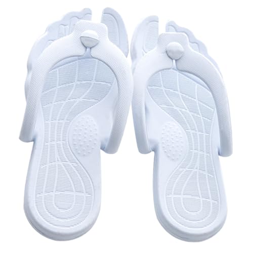 Healvian Leichte Faltbare Damen und Herren Sandalen Rutschfest Atmungsaktiv Stylische Flip Flops für Strand Schwimmbad und Reisen Komfortable Vielseitige Pantoffeln in Frischem Himmelblau von Healvian