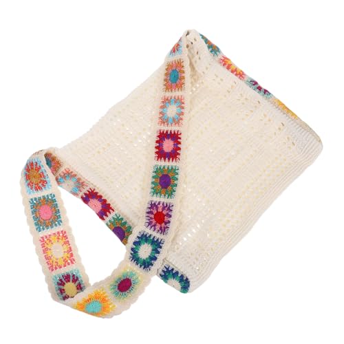 Healvian Leichte Gehäkelte Strandtasche für Damen Geräumige Schultertasche aus Atmungsaktivem Material Stilvolle Boho-handtasche für Sommerurlaub Shopping Party und Strandspaziergänge von Healvian