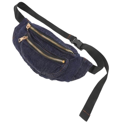 Healvian Leichte Jeans Hüfttasche Tragbare Crossbody Umhängetasche für Damen Dunkelblau mit Verstellbarem Gurt für Alltag und Outdoor Aktivitäten von Healvian