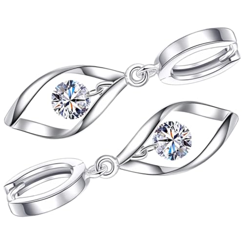 Healvian Leichte Modische Zirkonia Creolen Ohrringe Damen Rotierend Hängend Hautfreundlich Langlebig Vielseitig Kombinierbar für Alltag und Festliche Anlässe von Healvian