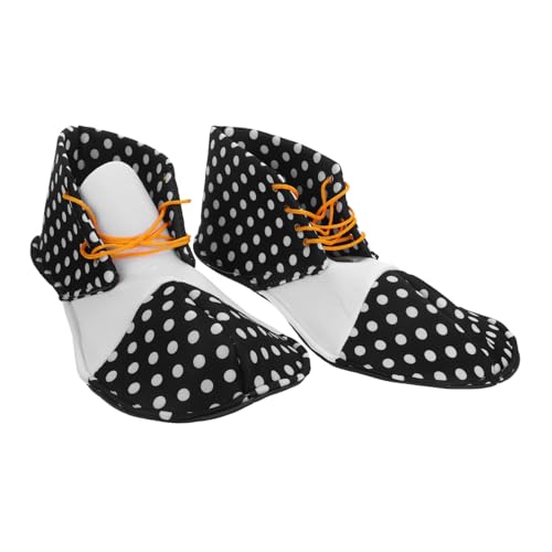 Healvian Leichte Schwarze Weiße Gepunktete Clown Schuhe Halloween Cosplay Party Requisiten Unisex Karneval Kostüm Zubehör Flexibel und für Bühnenauftritte und Faschingsveranstaltungen von Healvian