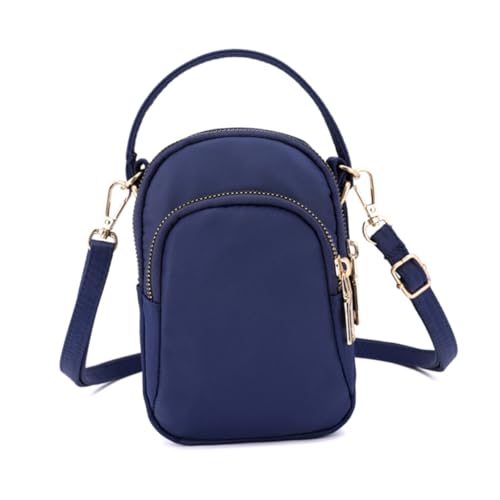 Healvian Leichte Wasserdichte Nylon Umhängetasche Damen Kleine Crossbody Bag mit Reißverschluss Strapazierfähig Reißfest für Alltag Reise und Shopping Kompakt Dunkelblau von Healvian