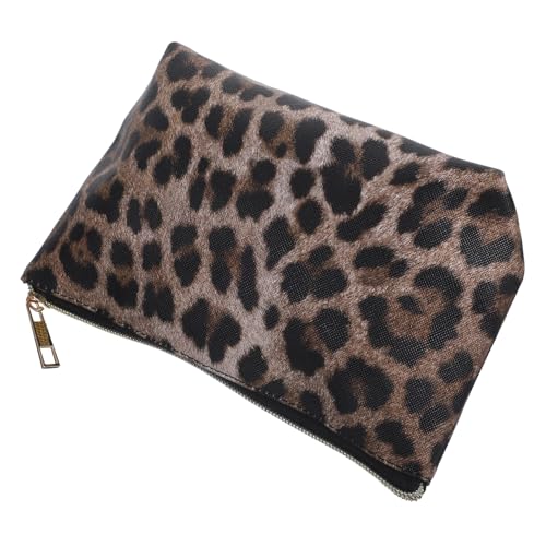 Healvian Leopard Kosmetiktasche mit Reißverschluss wasserdichte Make Up Tasche Großvolumig Reise Schminkbeutel für Frauen Modisches Muster Sicherer Verschluss Langlebiges Material von Healvian
