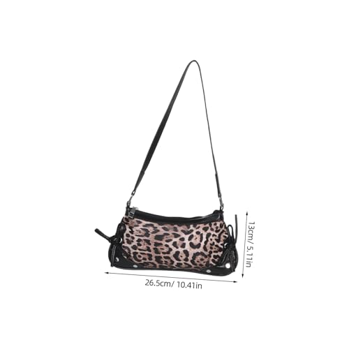 Healvian Halbmondförmige Leopardenmuster-schultertasche Für Damen Pu-unterarmtasche Mit Schleifendetail Retro-geldbörse Für Gesellschaftliche Und Berufliche Anlässe von Healvian