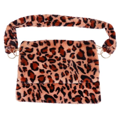 Healvian Leopard Umhängetasche Damen Weiche Plüsch Schultertasche Handtasche mit Feiner Verarbeitung Bequemer Griff Vielseitig Tragbar als Handtasche Schulter oder Crossbody Tasche von Healvian