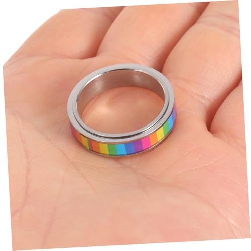 Healvian Lesbenring aus Langlebiger Legierung Stilvoller Regenbogenring für Frauen und Männer Rostfrei Hautfreundlich Modisches Pride Schmuckstück für Partys und Besondere Anlässe von Healvian