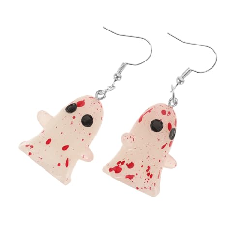 Healvian Leuchtende Halloween Ohrhänger Damen Design Kunststoff Geisterohrringe Halloween Schmuck für Frauen Teens Leichte Komfortable Accessoires von Healvian