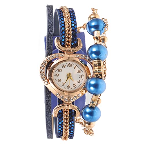Healvian Liebesblattarmband Uhr Mädchen sehen Damen Armbanduhr Mädchen Armbanduhr Armband weibliche Wrap-Armbanduhr Mehrschichtige Wickeldamenuhr Legierung Blau Healvian Liebesblattarmband Uhr Mädchen sehen Damen Armbanduhr Mädchen Armbanduhr Armband weibliche Wrap-Armbanduhr Mehrschichtige Wickeldamenuhr Legierung Blau von Healvian