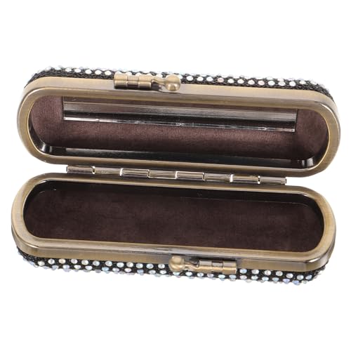 Healvian Lippenstift Etui mit Spiegel Retro Kosmetik Aufbewahrungskoffer Bruch Organizer für Damen Handtasche Schmuckbox Portable Make Up Box von Healvian