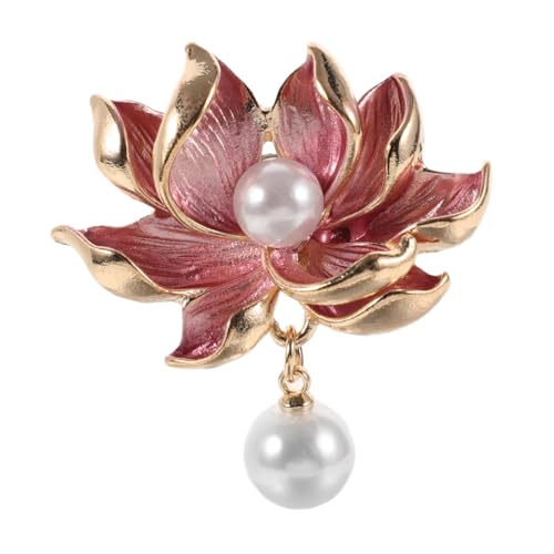 Healvian Lotusblüten Brosche mit Imitationsperlen Anstecknadel für Kleidung Schal und Accessoires für Partys und Besondere Anlässe von Healvian