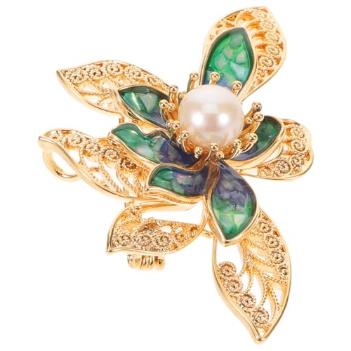 Healvian Lotusblumen-brosche mit Perlen und Strass Dekorativer Metall-anstecker für Hochzeit Verlobung Vielseitiger Schmuck für Kleid Hut Jacke Eleganter Brautschmuck von Healvian