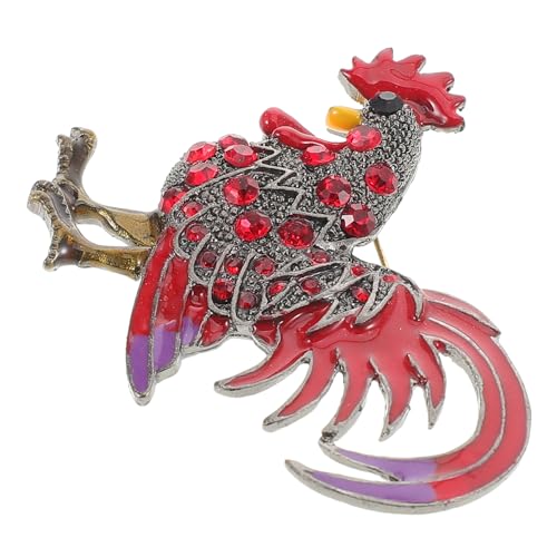 Healvian Lustige Hahn Brosche für Frauen und Männer Goldfarbene Anstecknadel mit Modisches für Partys Hochzeiten und Festliche Anlässe Handgefertigter Schmuck mit Einzigartigem Hahn Design von Healvian