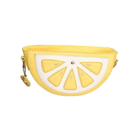 Healvian Lustige Zitronenform Umhängetasche Damen PU Handytasche mit Kettenriemen als Schulter oder Crossbody Bag Modische Kleine Frucht Tasche für Alltag Party und Reisen von Healvian