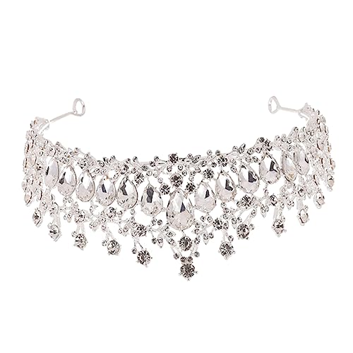Healvian Luxuriöse Brautkrone mit Funkelnden Kristallen Silber Weißer Haarschmuck für Hochzeit und Festliche Anlässe Modisches Accessoire für Braut und Damen Edle Tiara für Besonderen Look von Healvian