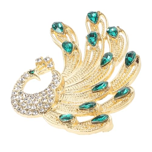 Healvian Pfauenbrosche Mit Strass Dekorative Brosche Für Damenkleidung Tierbrosche Für Hochzeitskleider Anstecknadel Für Kleid Und Pullover von Healvian