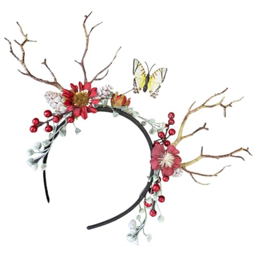 Healvian Rentier Stirnband Aus Weihnachten Haarband Party Kostümzubehör Maskerade Bühnenauftritt Haarschmuck Kopfbedeckung von Healvian