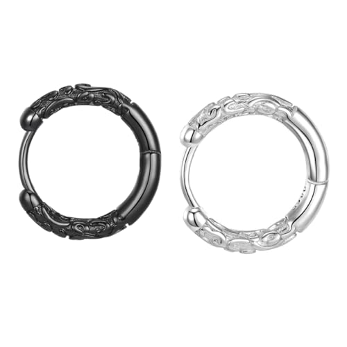Healvian Männer Ohrringe Runde Punk Ohrstecker aus Eisen Langlebig Schlicht Modisch Hip hop für Alltag und Party von Healvian