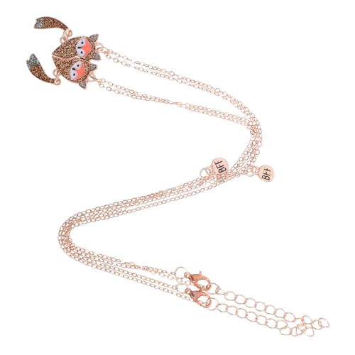 Healvian Magnetische Kinderkette mit Herz-puzzle-anhänger Fuchs Motiv aus Hautfreundlicher Legierung Sicherer Magnetverschluss als Freundschaftsschmuck für Mädchen und Liebe von Healvian