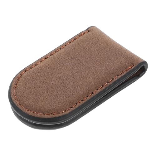 Healvian Magnetischer Geldclip aus Robustem PU Braun Vielseitiger Karten und Geldhalter für Herren Praktisches Portemonnaie mit Stilvollem Design für Büro und Outdoor Einsatz von Healvian