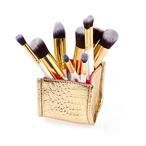 Healvian Make Up Bürstenhalter Im Alligator Goldene Aufbewahrungsbox Für Kosmetische Organizer Für Make Up Pinsel Und Zubehör Eleganter Schminkpinsel Healvian Make Up Bürstenhalter Im Alligator Goldene Aufbewahrungsbox Für Kosmetische Organizer Für Make Up Pinsel Und Zubehör Eleganter Schminkpinsel von Healvian