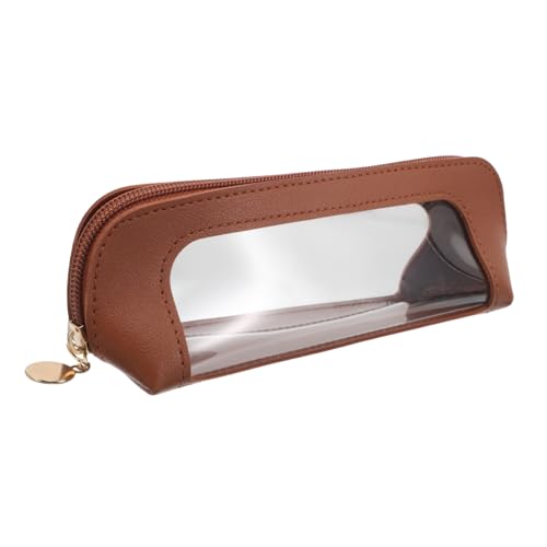 Healvian Make-up Pinsel Tasche Transparent mit Stabilem Schutz und Glattem Reißverschluss Handliche Reise Kosmetik Organizer für Pinsel und Eyeliner Praktisches Aufbewahrungs Etui von Healvian