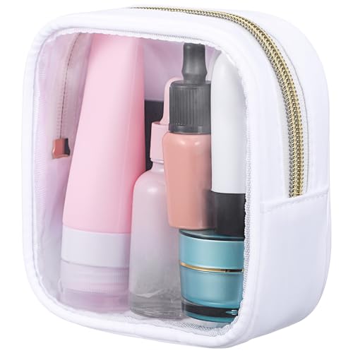 Healvian Mini Kosmetik Organizer Mit Klarsichtfenster Tragbare Reißverschluss-Tasche Für Reiseartikel Toilettenartikel Und Make-up Essentials Transparentes Design Für Damen Und von Healvian