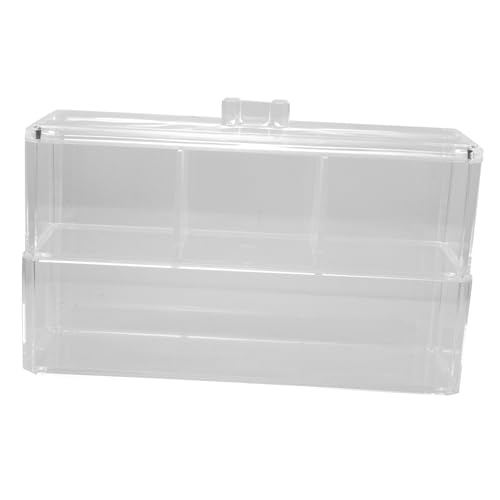 Healvian Makeup Organizer Box Transparente Aufbewahrungsbox für Schminkutensilien Kosmetik Organizer mit Deckel Platzsparend und Staubdicht für Baumwollpads und Stäbchen Stufiges Design für von Healvian