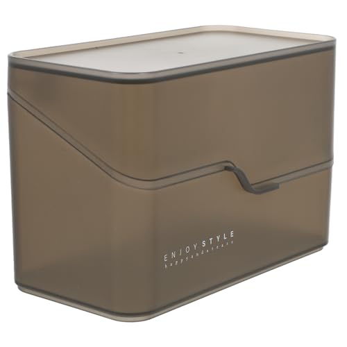 Healvian Makeup Organizer Box mit Deckel Schwarzer Vanity Cosmetics Organizer für Schlafzimmer und Badezimmer Stapelbare Aufbewahrungsbox für Lippenstift Skincare und Beauty Tools von Healvian