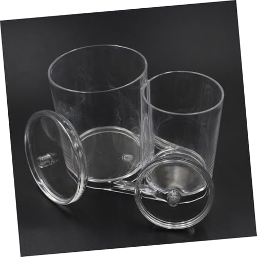 Healvian Makeup Organizer Transparent Doppellochiger Wattepads Wattestäbchenhalter mit Deckel Großer Kapazität Leicht Bruchsicher für Reise und Badezimmeraufbewahrung von Healvian
