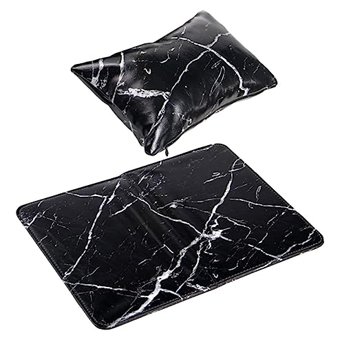 Healvian Maniküre Handauflage aus Weichem Atmungsaktivem Kissen mit Marmor design Rutschfestem Handgelenkstützkissen und Schutztischmatte für Komfortable Nagelkunst und Handpflege Zuhause von Healvian