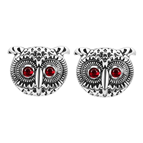Healvian Manschettenknöpfe Herren Eulenform Kreativ Silberfarben Business Hemd Knöpfe für Anzug Hochzeit Büro Party von Healvian